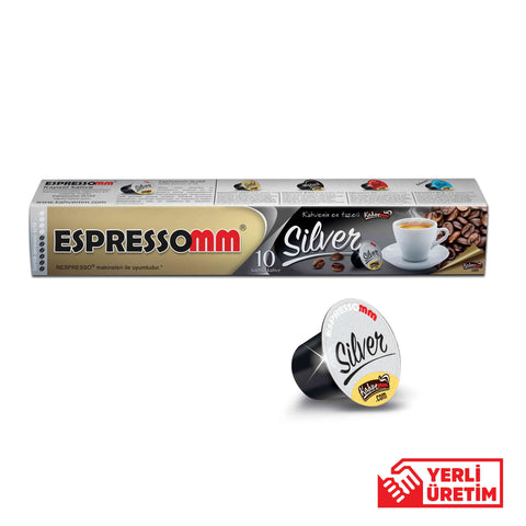 Espressomm Silver Nespresso Compatible Coffee Capsul (10 Pieces) - Pbt