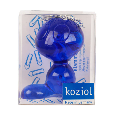 KOZIOL 5535-537 Blue Curly Paperclip Holder