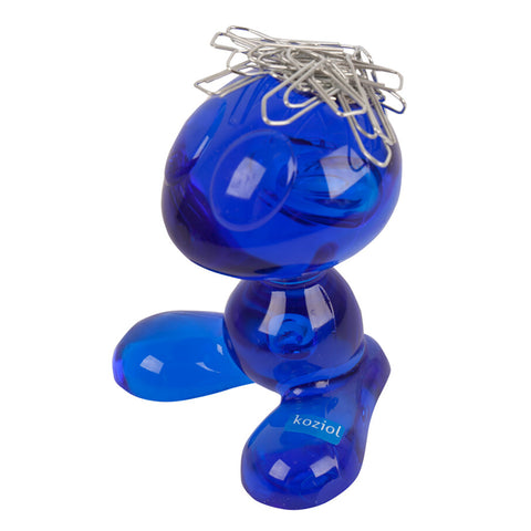 KOZIOL 5535-537 Blue Curly Paperclip Holder