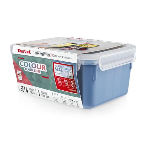 Tefal MasterSeal Color 4-Piece Storage Container Set - Blue