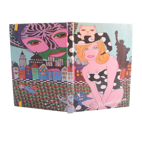 BiggDesign Girl with Cats Notebook 14x20 cm