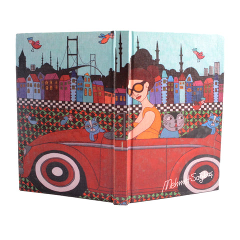 BiggDesign Girl in Car Trolley Notebook 9x14 cm