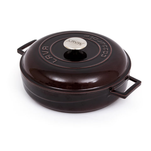 LAVA Premium Round Cast Iron Dutch Oven with Dome Lid 11 in / 28 cm