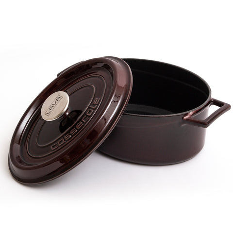 LAVA Enameled Cast Iron Oval Dutch Oven With Lid, 4 Quart, Dishwasher Safe