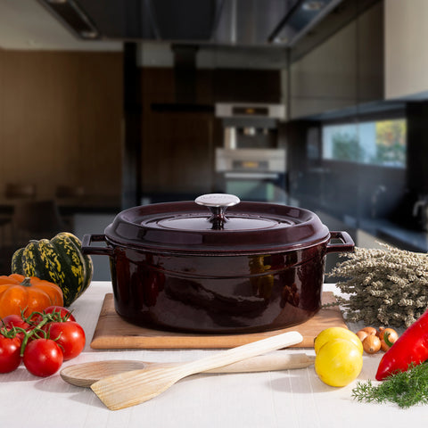 LAVA Premium Oval Cast Iron Dutch Oven 23x29 cm