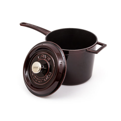 LAVA Premium Round Cast Iron Saucepan  7in / 18 cm