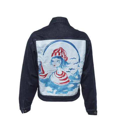 Anemoss Sailor Girl Denim Jacket For Women