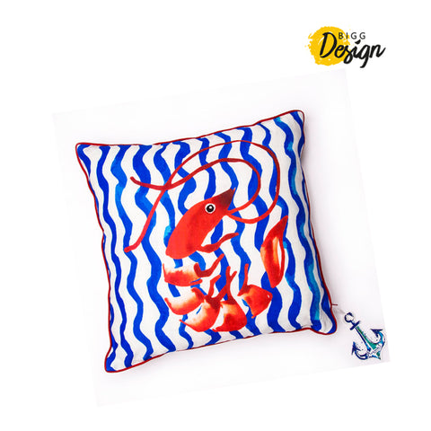 Anemoss Shrimp Patterned Square Decorative Pillow