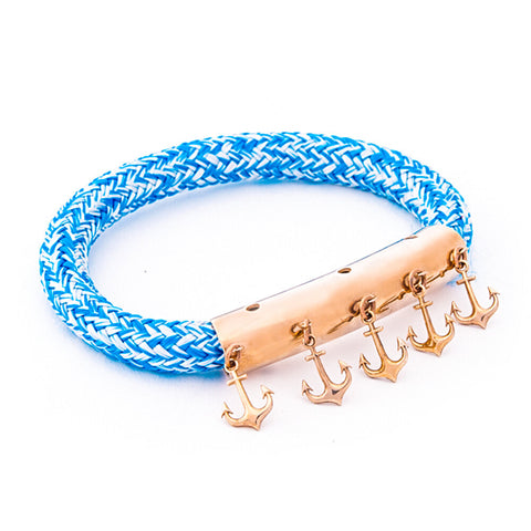 AnemosS Anchor Detailed Rope Bracelet - Blue