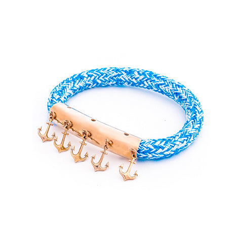 AnemosS Anchor Detailed Rope Bracelet - Blue