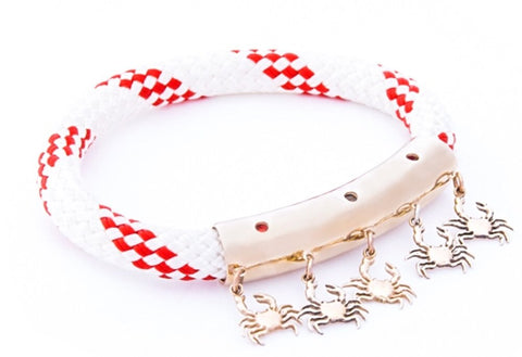 AnemosS Crab Detailed Rope Bracelet - Red