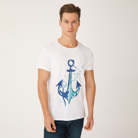 Anemoss Anchor Crew Neck Mens T Shirt