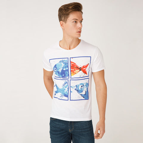 Anemoss Aquarium Crew Neck Mens T Shirt