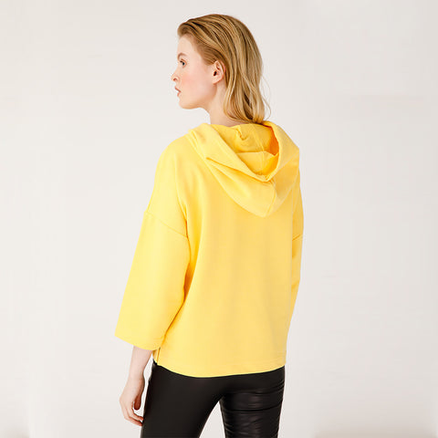 Biggdesign Nature Women Hoodie Sweatshirt Yellow
