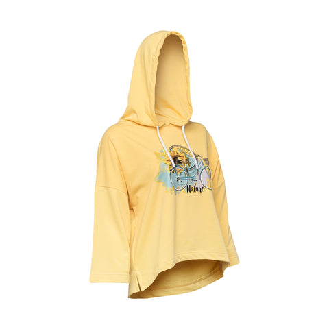 Biggdesign Nature Women Hoodie Sweatshirt Yellow