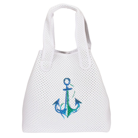 AnemosS Anchor Patterned Beach Bag