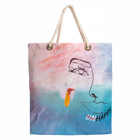 Biggdesign Faces Happy Beach Bag