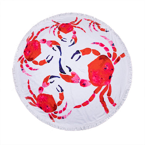 Anemoss Crab Round Beach Towel