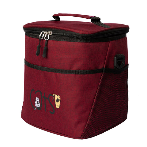 Biggdesign Cats Insulated Lunch Bag, Claret Red