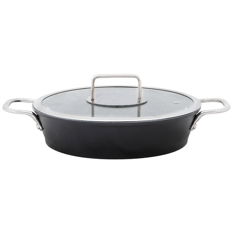 Serenk Excellence Granite Egg Pan with Glass Lid, 22 cm