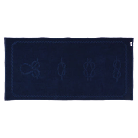 Anemoss Sailor Knots Beach Towel Navy Blue