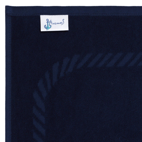 Anemoss Sailor Knots Beach Towel Navy Blue