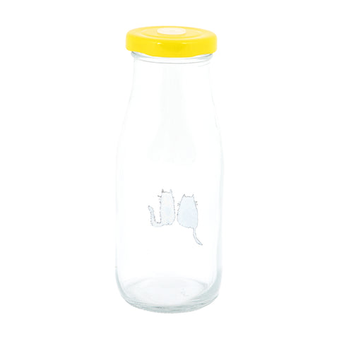 Biggdesign Cats Lemonade Glass Bottle 320 ml Yellow