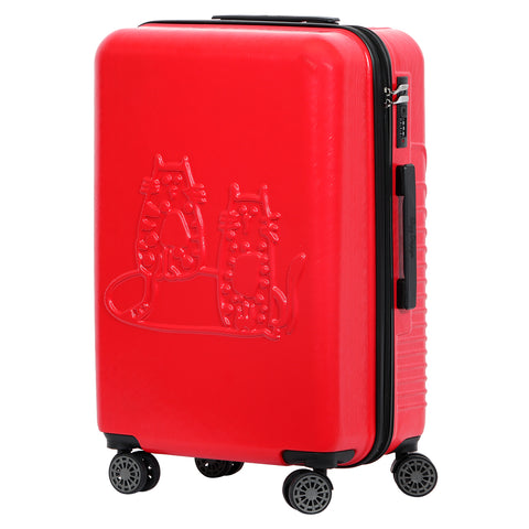 Biggdesign Cats Hardshell Spinner Luggage Set, Red, 3 Pcs