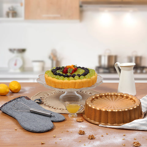 Serenk Fun Cooking Tart Pan Quiche Pan for Perfect Dishes Yellow