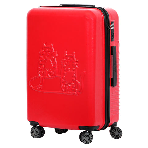 Biggdesign Cats Carry On Luggage, Red, Small