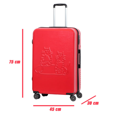 Biggdesign Cats Suitcase Luggage, Red, Large