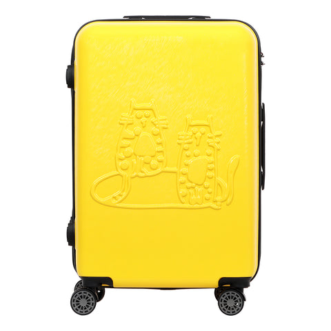 Biggdesign Cats Suitcase Luggage, Yellow, Large