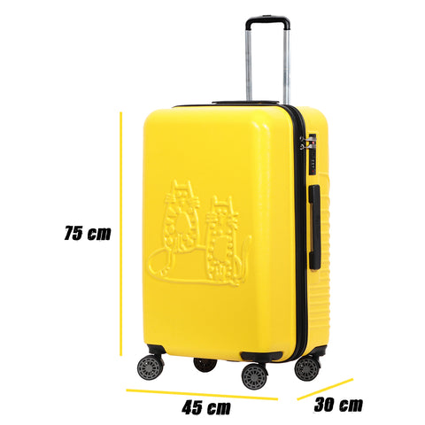 Biggdesign Cats Suitcase Luggage, Yellow, Large