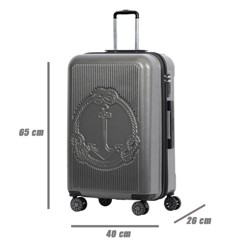 Biggdesign Ocean Suitcase Luggage, Gray, Medium