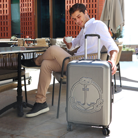 Biggdesign Ocean Suitcase Luggage, Gray, Medium