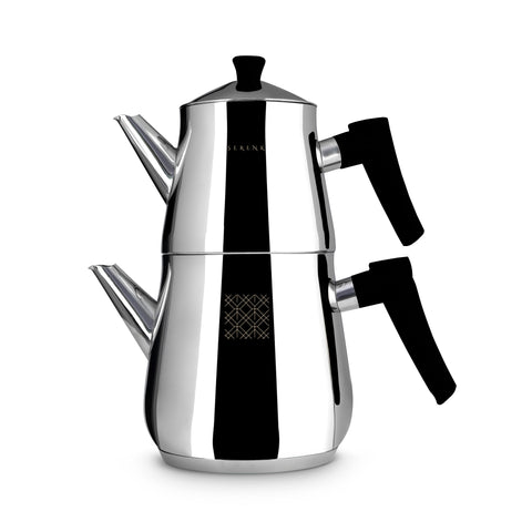 Serenk Definition Stainless Steel Tea Pot Set Black