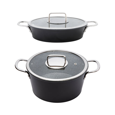Serenk Excellence Pots and Pan Set Stock Pot Egg Pan Nonstick 4 Pcs