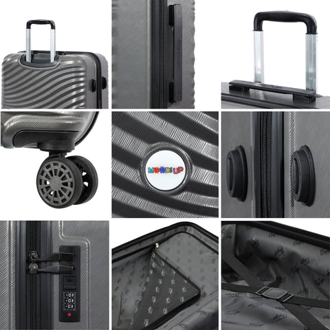 Biggdesign Moods Up Medium Suitcase with Wheels, Antracite, 24 Inch