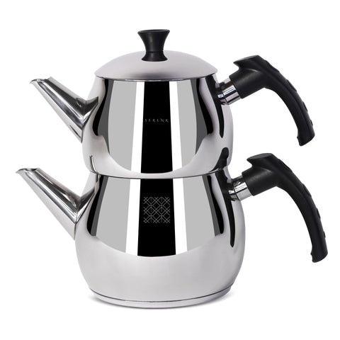 Serenk Modernist Stainless Steel Tea Pot Set