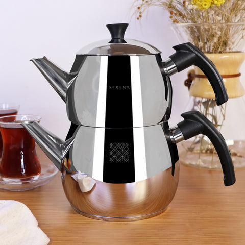 Serenk Modernist Stainless Steel Tea Pot Set