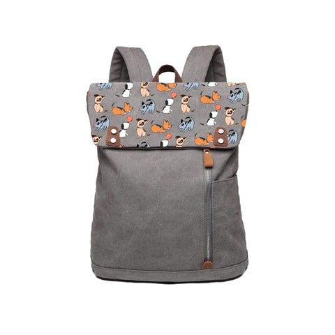 Biggdesign Dogs Vintage Laptop Backpack, Grey