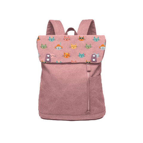 Biggdesign Cats Vintage Laptop Backpack, Pink