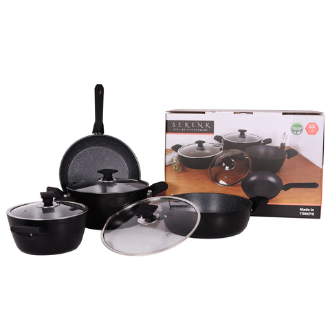 Serenk Excellence 7 Pieces Granite Pots and Pan Set