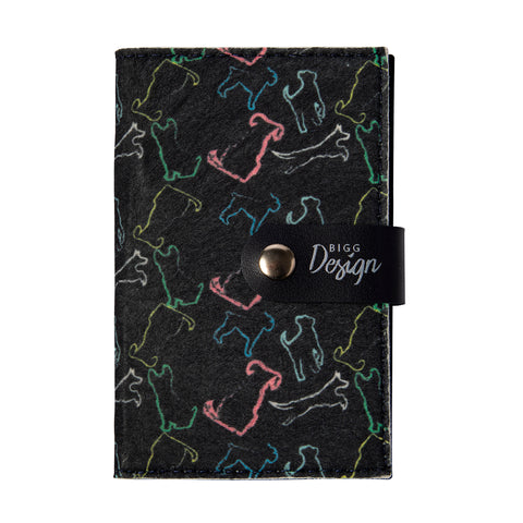 Biggdesign Dogs Black Felt Passport Cover