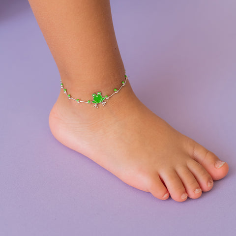 Milk&Moo Cacha Frog Baby Girl Silver Anklet