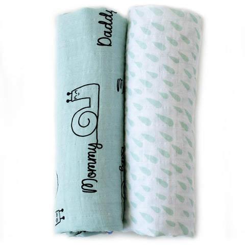 Milk&Moo Set of  2 Sangaloz Baby Muslin Swaddle Blanket