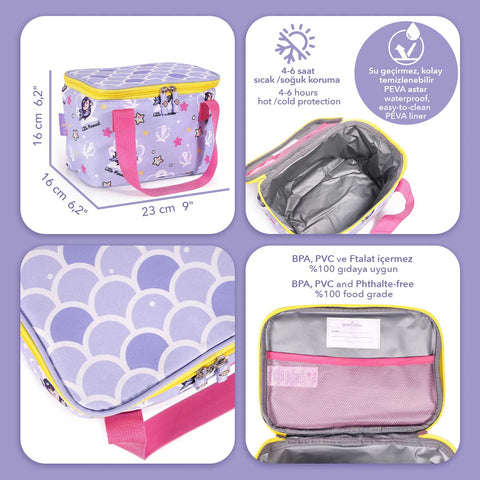 Milk&Moo Insulated Lunch Box For Kids Blue Pink