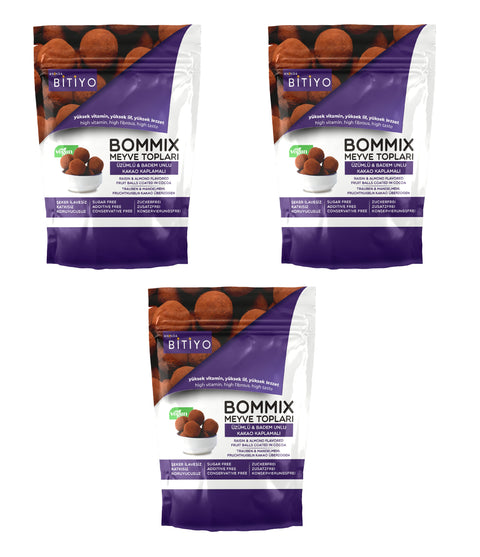 Anında Bitiyo Bommix Grape - Almond Flour Energy Ball Cocoa Coated 100 gr x 3 pieces