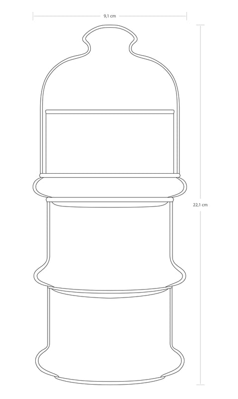 Paşabahçe Small Size 96986 Villa Patisserie, 3-Layer Dragee Dispenser - 21x8 cm