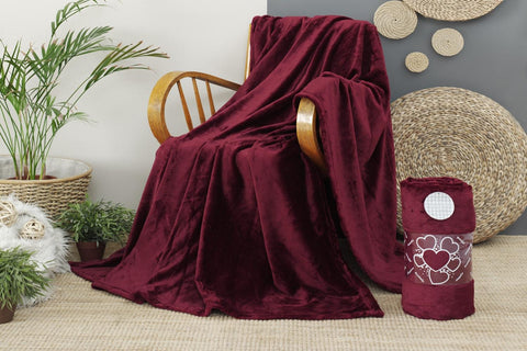 Aksu Wellsoft Double Blanket 200X220 Claret Red